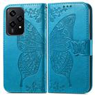 For Honor 200 Lite Global Butterfly Love Flower Embossed Leather Phone Case(Blue) - 2