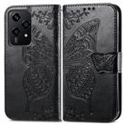 For Honor 200 Lite Global Butterfly Love Flower Embossed Leather Phone Case(Black) - 2