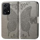 For Honor 200 Lite Global Butterfly Love Flower Embossed Leather Phone Case(Gray) - 2