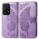 For Honor 200 Lite Global Butterfly Love Flower Embossed Leather Phone Case(Lavender) - 2