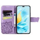 For Honor 200 Lite Global Butterfly Love Flower Embossed Leather Phone Case(Lavender) - 3