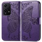 For Honor 200 Lite Global Butterfly Love Flower Embossed Leather Phone Case(Purple) - 2