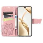 For Honor 200 Pro Butterfly Love Flower Embossed Leather Phone Case(Rose Gold) - 3