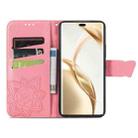 For Honor 200 Pro Butterfly Love Flower Embossed Leather Phone Case(Pink) - 3