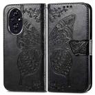 For Honor 200 Pro Butterfly Love Flower Embossed Leather Phone Case(Black) - 2