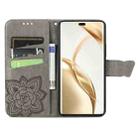 For Honor 200 Pro Butterfly Love Flower Embossed Leather Phone Case(Gray) - 3