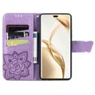For Honor 200 Pro Butterfly Love Flower Embossed Leather Phone Case(Lavender) - 3