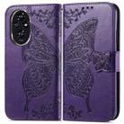 For Honor 200 Pro Butterfly Love Flower Embossed Leather Phone Case(Purple) - 2