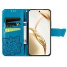 For Honor 200 Butterfly Love Flower Embossed Leather Phone Case(Blue) - 3