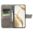 For Honor 200 Butterfly Love Flower Embossed Leather Phone Case(Gray) - 3