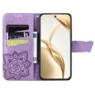 For Honor 200 Butterfly Love Flower Embossed Leather Phone Case(Lavender) - 3