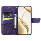 For Honor 200 Butterfly Love Flower Embossed Leather Phone Case(Purple) - 3