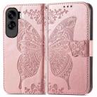 For Honor 90 Lite Butterfly Love Flower Embossed Leather Phone Case(Rose Gold) - 2