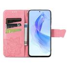 For Honor 90 Lite Butterfly Love Flower Embossed Leather Phone Case(Pink) - 3