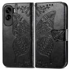 For Honor 90 Lite Butterfly Love Flower Embossed Leather Phone Case(Black) - 2