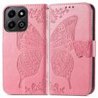 For Honor 200 Smart Butterfly Love Flower Embossed Leather Phone Case(Pink) - 2