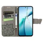 For Honor 200 Smart Butterfly Love Flower Embossed Leather Phone Case(Gray) - 3