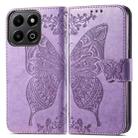 For Honor 200 Smart Butterfly Love Flower Embossed Leather Phone Case(Lavender) - 2