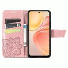 For Honor 400 Lite Butterfly Love Flower Embossed Leather Phone Case(Rose Gold) - 3