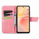 For Honor 400 Lite Butterfly Love Flower Embossed Leather Phone Case(Pink) - 3
