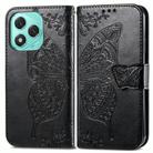 For Honor 400 Lite Butterfly Love Flower Embossed Leather Phone Case(Black) - 2