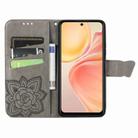 For Honor 400 Lite Butterfly Love Flower Embossed Leather Phone Case(Gray) - 3