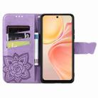 For Honor 400 Lite Butterfly Love Flower Embossed Leather Phone Case(Lavender) - 3