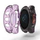 For Garmin Fenix 8 AMOLED 43mm ENKAY Hat-Prince Transparent TPU Frame Drop Protection Case(Purple) - 1