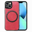 For iPhone 13 Solid Color Leather Skin Back Cover Phone Case(Red) - 1