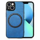 For iPhone 13 Solid Color Leather Skin Back Cover Phone Case(Blue) - 1