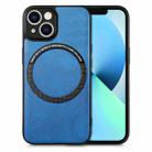 For iPhone 13 mini Solid Color Leather Skin Back Cover Phone Case(Blue) - 1