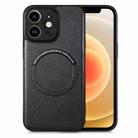For iPhone 12 mini Solid Color Leather Skin Back Cover Phone Case(Black) - 1