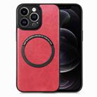 For iPhone 12 Pro Solid Color Leather Skin Back Cover Phone Case(Red) - 1