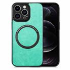 For iPhone 12 Pro Solid Color Leather Skin Back Cover Phone Case(Green) - 1