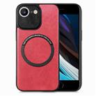 For iPhone SE 2022 / 7 / 8 Solid Color Leather Skin Back Cover Phone Case(Red) - 1