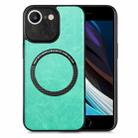 For iPhone SE 2022 / 7 / 8 Solid Color Leather Skin Back Cover Phone Case(Green) - 1