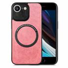 For iPhone SE 2022 / 7 / 8 Solid Color Leather Skin Back Cover Phone Case(Pink) - 1