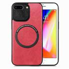 For iPhone 7 Plus / 8 Plus Solid Color Leather Skin Back Cover Phone Case(Red) - 1