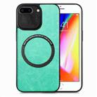 For iPhone 7 Plus / 8 Plus Solid Color Leather Skin Back Cover Phone Case(Green) - 1