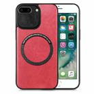 For iPhone 6 Plus / 6s Plus Solid Color Leather Skin Back Cover Phone Case(Red) - 1