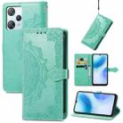 For Blackview A53 Mandala Flower Embossed Leather Phone Case(Green) - 1