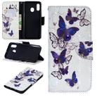 3D Colored Drawing Pattern Horizontal Flip Leather Case for Samsung Galaxy A20&A30, with Holder & Card Slots & Wallet(Butterflies) - 1