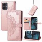 For Motorola Moto G14 Mandala Flower Embossed Leather Phone Case(Rose Gold) - 1