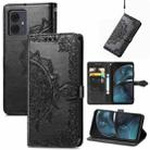 For Motorola Moto G14 Mandala Flower Embossed Leather Phone Case(Black) - 1