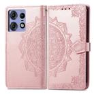 For Motorola Edge 50 Pro Mandala Flower Embossed Leather Phone Case(Rose Gold) - 1