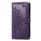 For Motorola Edge 50 Pro Mandala Flower Embossed Leather Phone Case(Purple) - 2