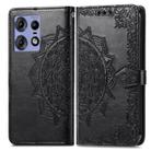 For Motorola Edge 50 Pro Mandala Flower Embossed Leather Phone Case(Black) - 1