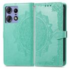 For Motorola Edge 50 Pro Mandala Flower Embossed Leather Phone Case(Green) - 1
