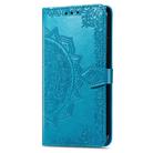 For Motorola Edge 50 Pro Mandala Flower Embossed Leather Phone Case(Blue) - 2