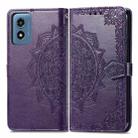 For Motorola Moto G Play 2024 Mandala Flower Embossed Leather Phone Case(Purple) - 1